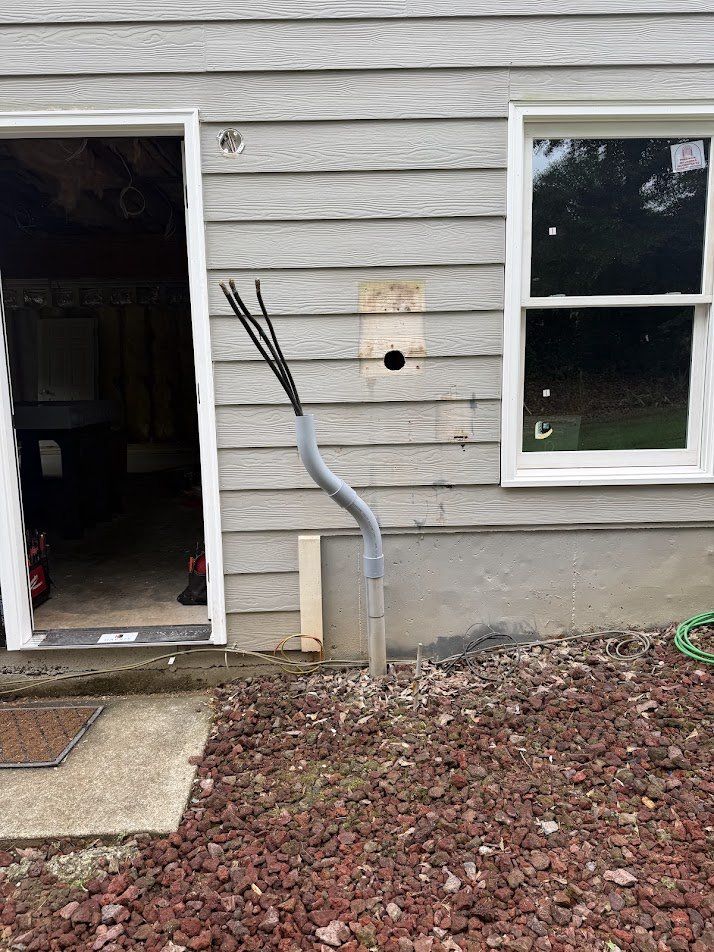 Old equipment removed and new service conductors brought up in conduit